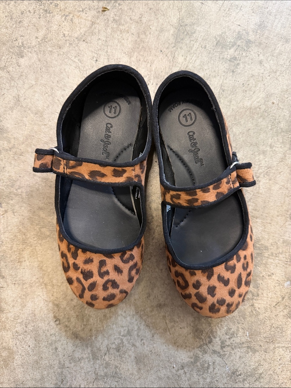 Cat & Jack Girls Leopard Print Mary Janes - Brown & Black